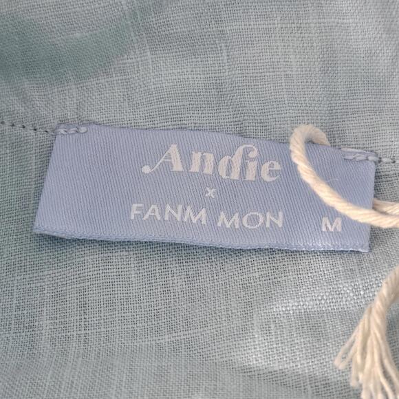 2/$50 Fanm Mon x Andie Linen Kepez Kaftan Dress Hydrangea Size M - Picture 5 of 9